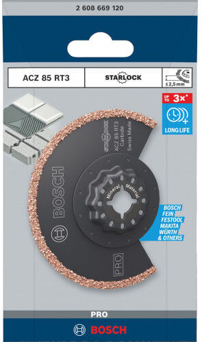 Bosch Lame pour outil multifonctions PRO ACZ 85 RT3, 85 x 2,5 mm 2608669120