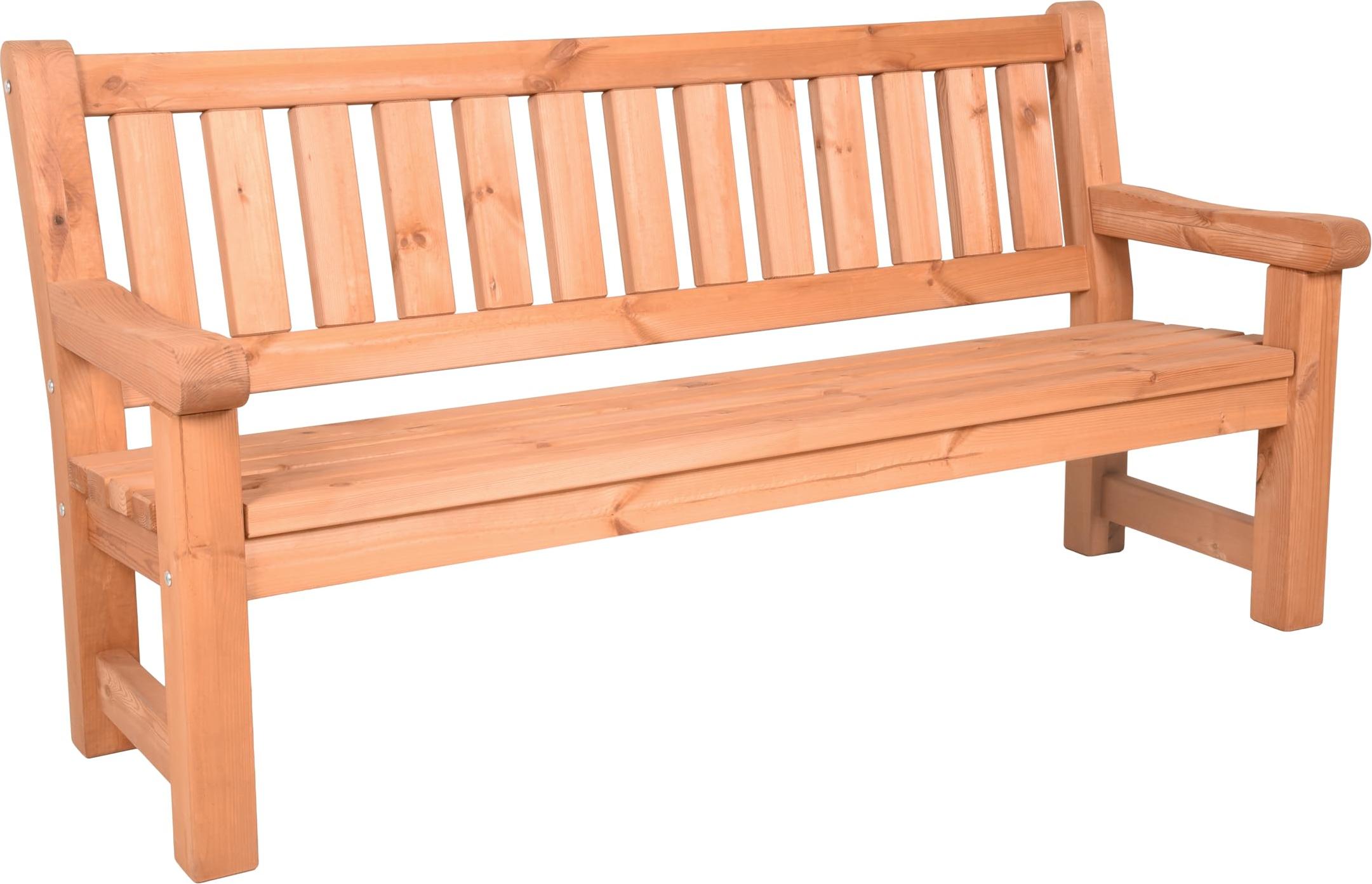 Gartenbank TOBIAS 3-Sitzer - 184cm Breit, Kiefer, Kieferbraun | Terrassenbank Wetterfest Sitzbank Outdoor Bank
