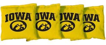 Skip's Garage Iowa Hawkeyes Yellow Cornhole Bags