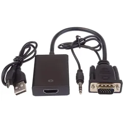 PremiumCord VGA+audio elektronickÃ1⁄2 konvertor na rozhranÃ­ HDMI FULL HD 1080p (VGA, HDMI), Video Adapter, Schwarz