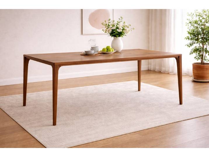 Xlmoebel Esstisch Robuster Brauner Holztisch für das Esszimmer, Made in Europa