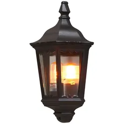 Konstsmide Außen-Wandleuchte FIRENZE, E27 max. 100W, Schwarz, Aluminium / Klarglas KON-7229-750