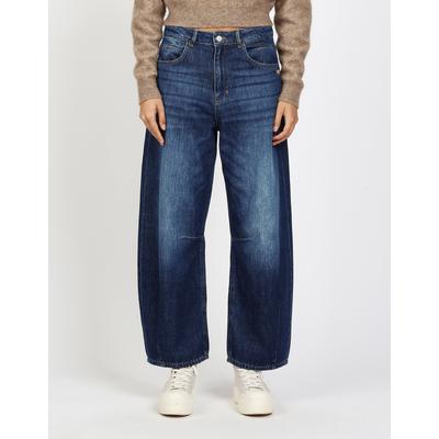 5-Pocket-Jeans GANG "94SARINA", Damen, Gr. 28, Normalgrößen, blau (midblau waterlines), 100% Baumwolle, unifarben, gerade, unten schmal 7/8-Länge, Jeans 5-Pocket-Jeans, im 5-Pocket-Style