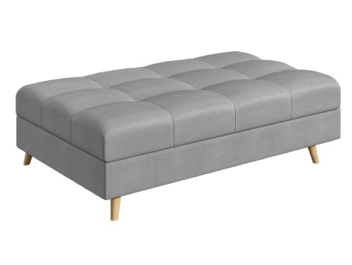 S-Style Möbel Monaco Hocker Skandinavische Moderne Hocker Mikrofaser Stoff Praktisch 118cm x 73cm x 40cm Vier Beine Beinhöhe 10cm Hochelastischer Polyurethanschaum Farbe Grau