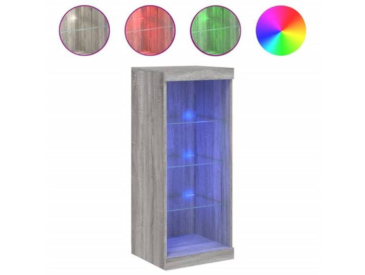 NOUVEAU Meuble buffet de salon - Buffet avec lumières LED - Sonoma gris - 41x37x100cm 68180