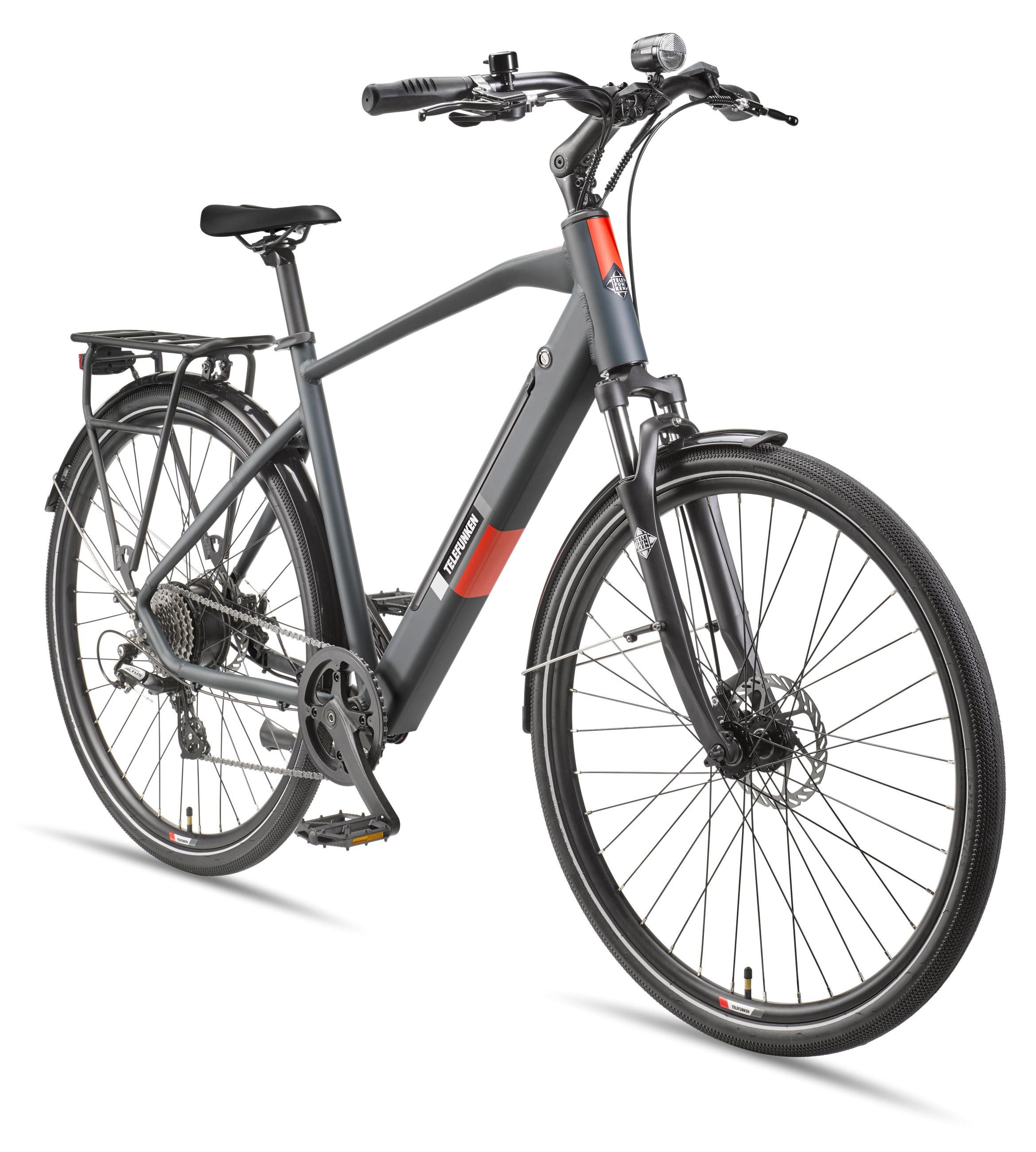 Telefunken Trekking E-Bike | Elektrofahrrad 28 Zoll | 8-Gang Kettenschaltung | Heckmotor 250W | 417,6Wh Akku | Pedelec