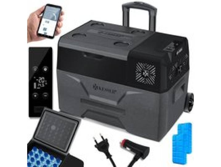 Glacière à compresseur électrique - KESSER - Commande APP - Raccordement USB - 12/24 V - 230 V - Roues télescopiques