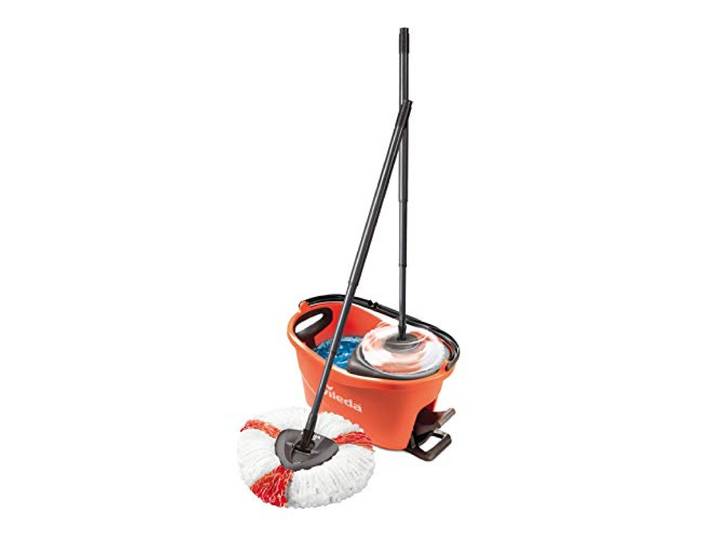 Vileda Turbo EasyWring & Clean Complete set, dweil en emmer met powercentrifuge, koraal