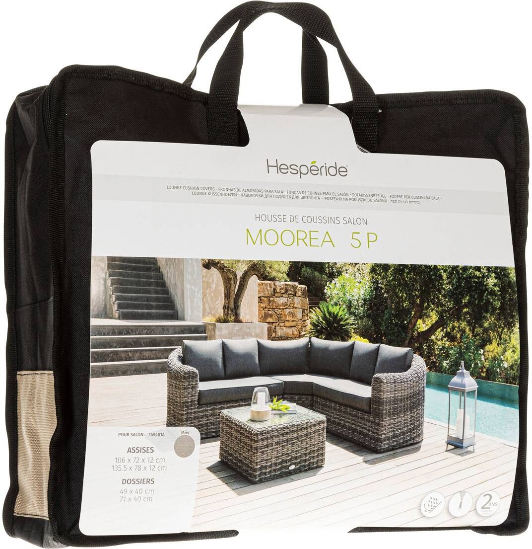 Housse de coussin pour salon MOORÉA 5 places Savana - Polyester Hespéride