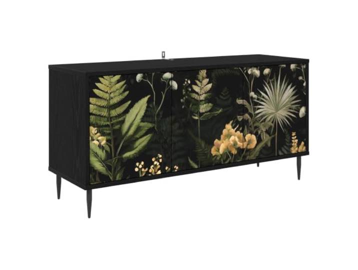 HGFDVCMR TV-Schrank Schwarz Eichen-Optik 102x33x51 cm Lowboard Modernes Lowboard mit 3 Türen und erhöhten Füßen für Wohnzimmer & Schlafzimmer. Bis 30 kg belastbar.