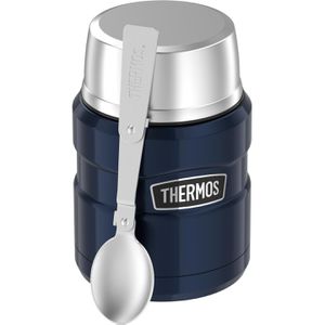 Thermos Thermobehälter Stainless King Food Jar, Edelstahl, hält 9 h warm, midnight blue, auslaufsicher, 470 ml