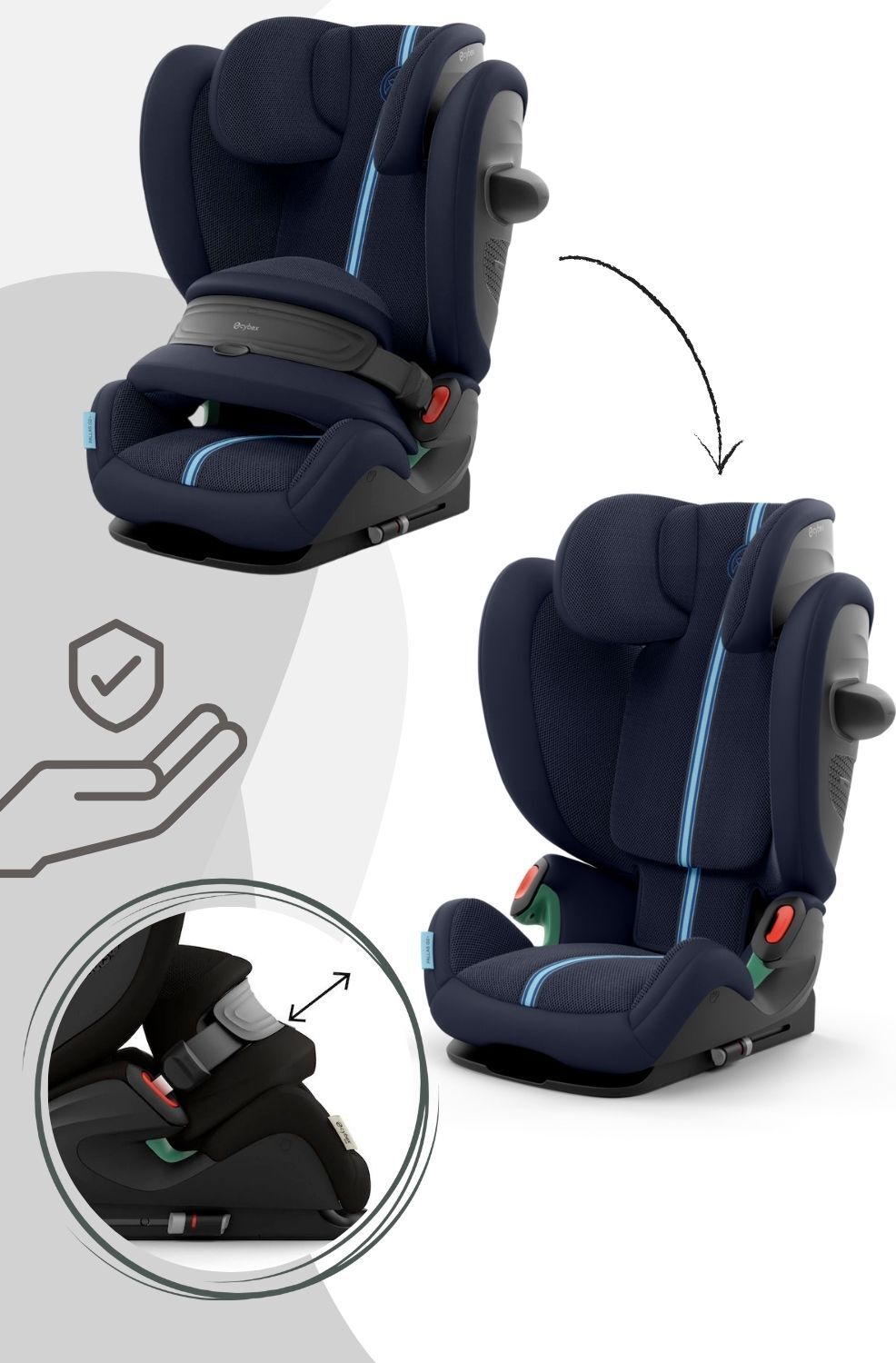 CYBEX Pallas G2 Plus, ISOFIX + Sicherheitsgurt, 1-2-3 (9 - 36 kg; 15 months - 12 years), 3-Punkt, Seitenschutz, Kopfstütze, Abwaschbare Abdeckung