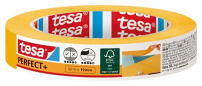 tesa Perfect+ Malerband, 50 m × 19 mm – saubere Farbkanten, reißfest, rückstandsfrei, für Innen