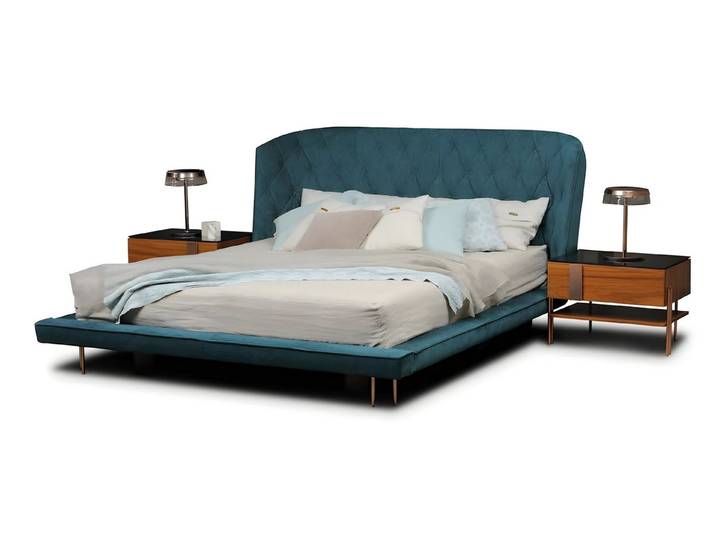 JVmoebel Bettgestell JVMoebel Bettgestell in Blau mit modernem Design und Komfort (1-tlg), Made in Europa