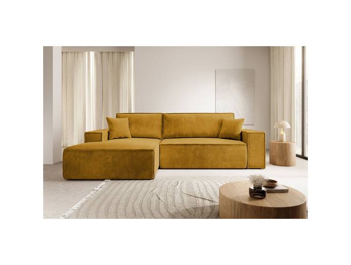 Ecksofa mit Schlaffunktion Farese New, L-förmig, mit Stauraum,
