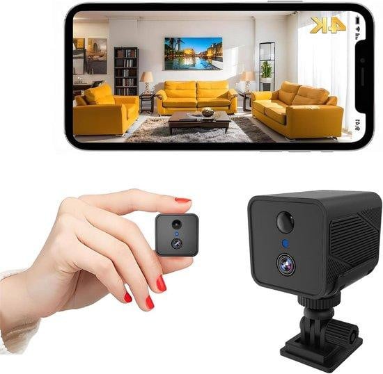 Bextgoo Mini Beveiligingscamera 4K Ultra HD - Zwart