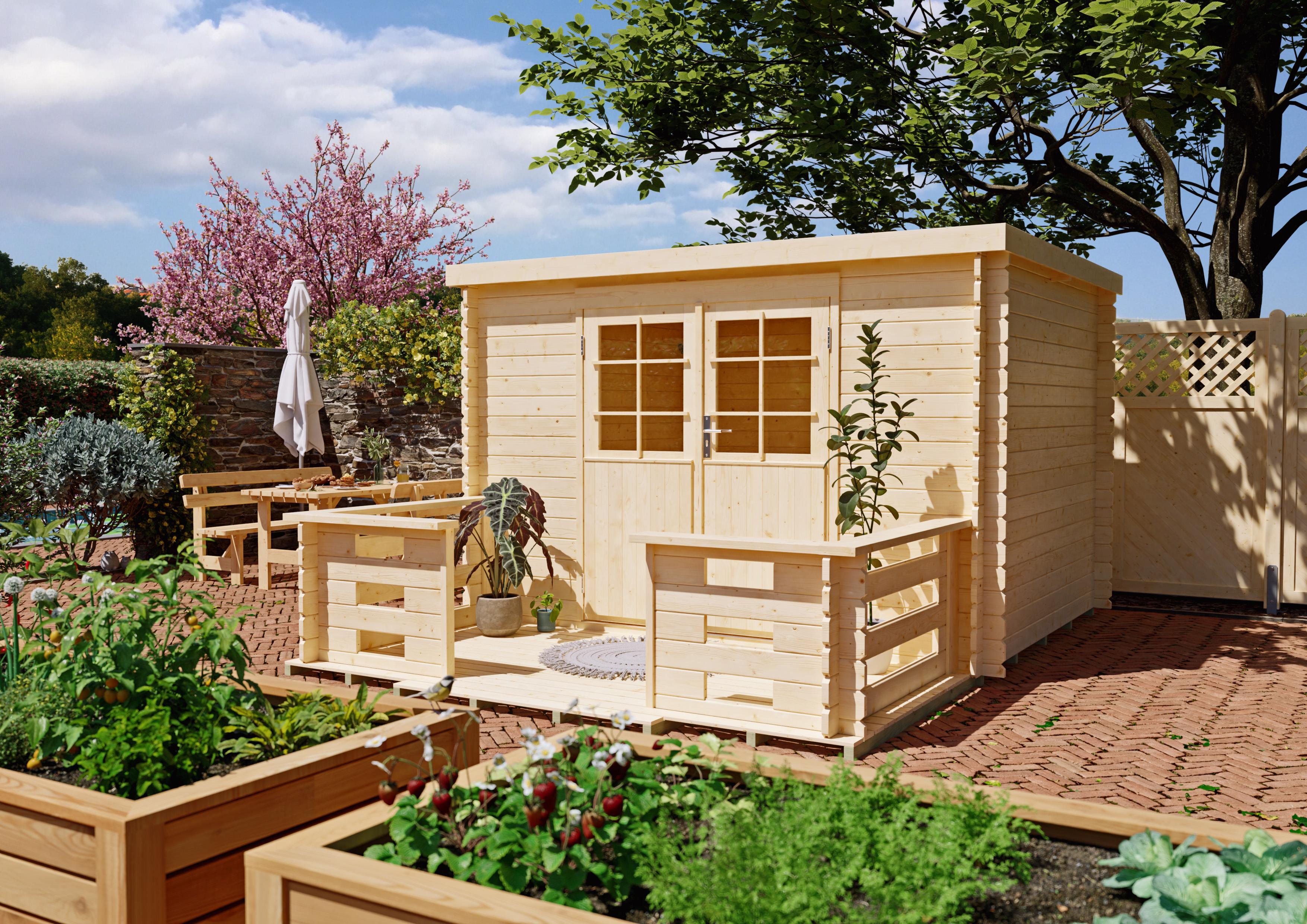 Gartenhaus Mansfield III 3,00x2,40 m - inklusive Terrasse