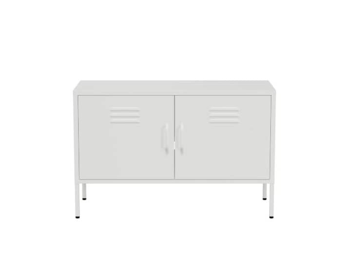 Lendo Online TV Schrank aus Metall - Industrielles Lowboard - 100x40x65 cm - TV Möbel - Fernsehschrank - für Wohnzimmer (Weiß)