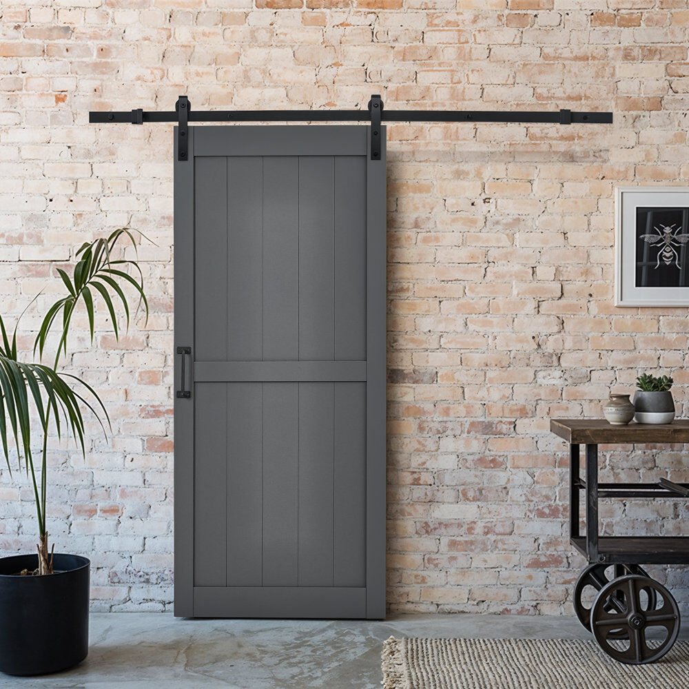 Breeins Sliding Barn Door Hardware Kit Matte Black 200 cm