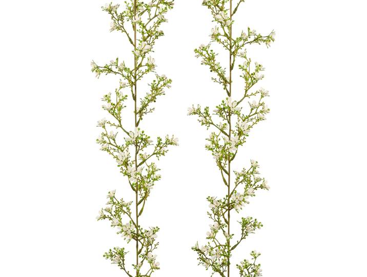 Kunstgirlande CREATIV GREEN Jasmingirlande , weiß, L:190cm, Kunststoff, Kunstpflanzen, Kunstgirlande, 2er Set