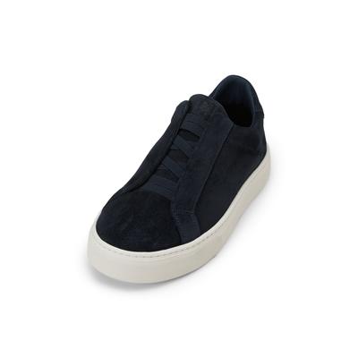 Sneaker MARC O'POLO "aus geöltem Veloursleder", Herren, Gr. 41, Synthetik, blau (true navy), Obermaterial: 100% Leder, Schuhe Sneaker