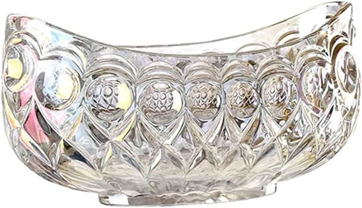 Fruitmand Glas Decoratieve Kom met Gestempeld Design in Transparant