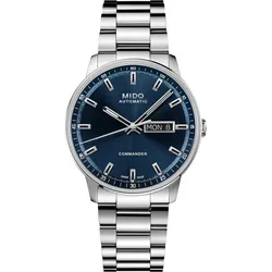 Mido Commander Datoday M021.430.11.041.00 - Blau mit Sonnenschliff,blau mit Rundschliff,silber - 40mm