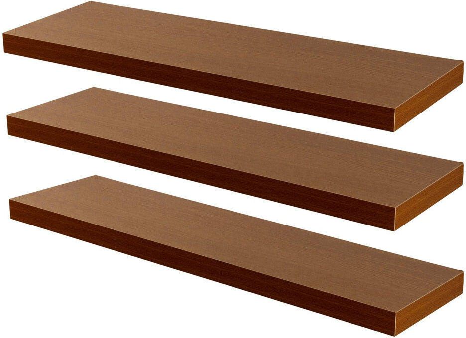 Harbour Housewares 6 -Piece Floating Shelf Brown 3.8cm H x 80cm W x 23.5cm D