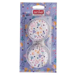 4x Zenker P-Muffinf.Happy Birthday.50erP, Backform, Mehrfarbig