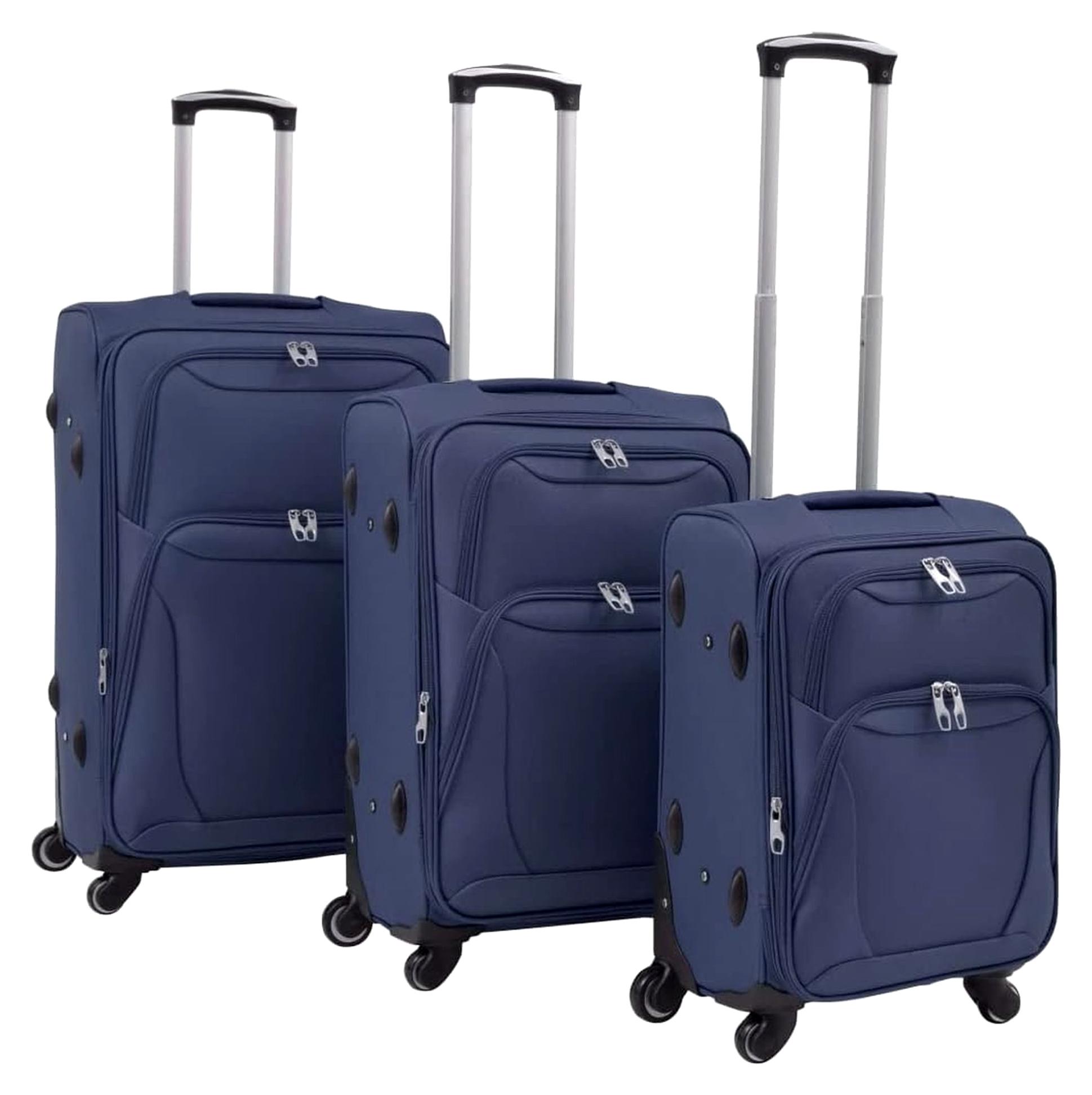 3-teiliges Weichgepäck Trolley-Set in Marineblau