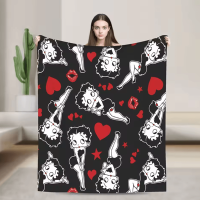 Inspire Curations Betty Boop Soft Plush Flannel Throw Blanket 5 153x204cm