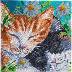 Craft Buddy Schlafende Katzen, Bild 30x30cm Crystal Art