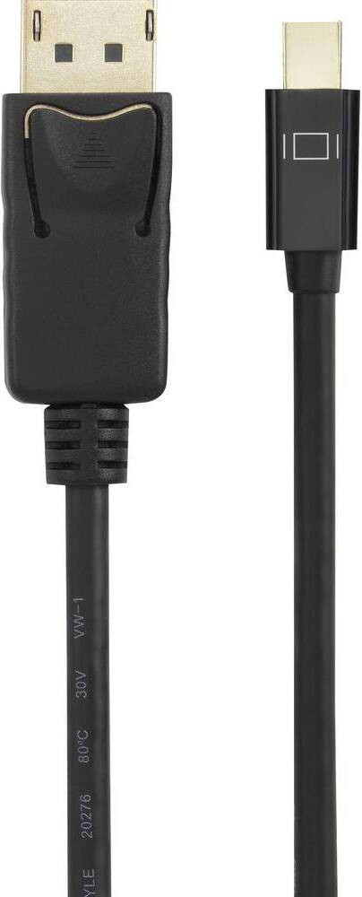 Renkforce Mini-DisplayPort naar DisplayPort adapterkabel, 3 meter, Zwart, RF-4