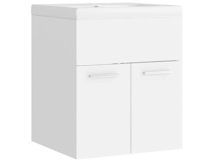 Blanc Mobilier de bains - Armoire d'évier avec lavabo intégré Blanc Aggloméré m729