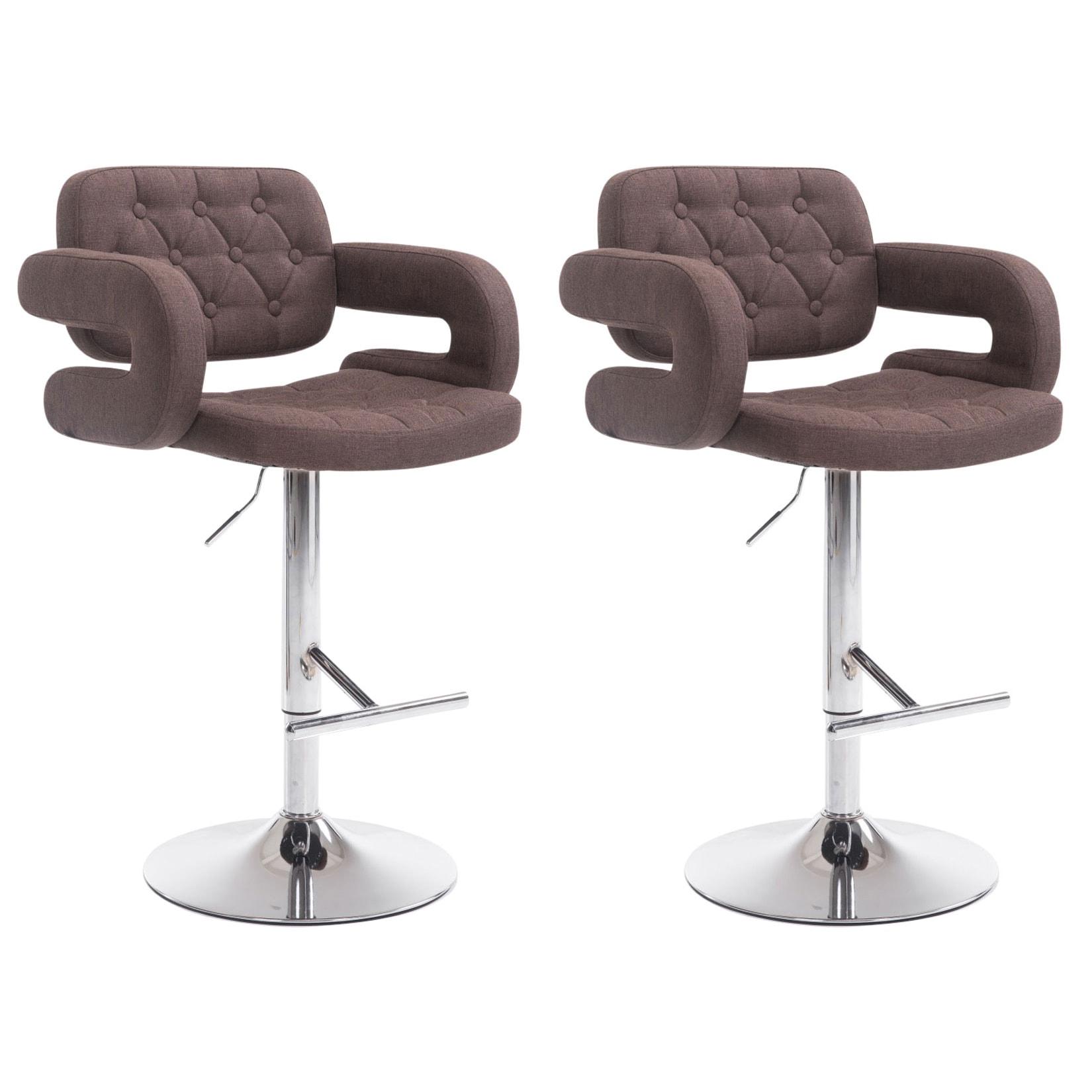 CLP 2er Set Barhocker Dublin Stoff C Farbe: braun