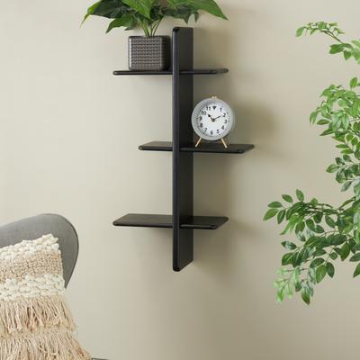 ARCILLA ELEMENTAL Black or Light Brown Wood Handmade 6 Shelf Room Wall Shelf