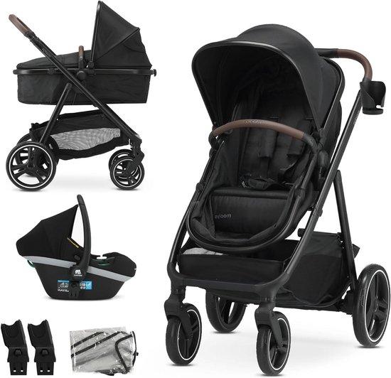 Kinderwagen 3-in-1 - Reisesystem für Babys - Für unterwegs mit Baby - Kompakt zusammenklappbar - Ab Geburt - Schwarz