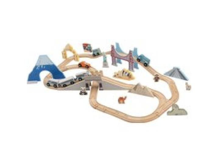 LUPILU® Set de chemin de fer Voyage en Europe et autour du monde (Tour du monde)