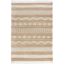 Handgewebter Naturteppich in Skandi-Tönen `Wharfe`. Farbe: Braun-Beige, 120x170 cm | Kadima Design