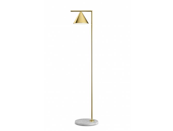 FLOS lampadaire CAPTAIN FLINT (Laiton et marbre Blanc de Carrare - Acier, aluminium, laiton, marbre, polycarbonate)
