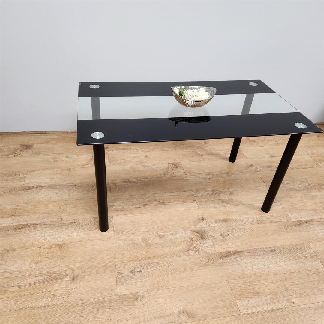 Metro Rectangular Glass Top Dining Table Clear