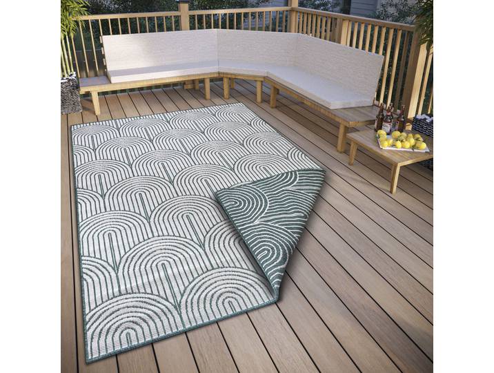 Outdoorteppich HANSE HOME Pangli, Wendeteppich , grün, B:200cm H:5mm L:290cm, Polypropylen (PP), Teppiche, Outdoorteppich, In-& Outdoor, Teppich, Wetterfest, Balkon, Garten, Wohnzimmer, Modern