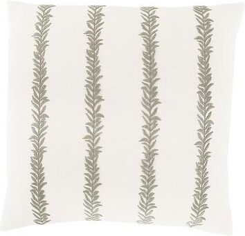 "Lucian Embroidered Stripe Pillow Cover - Natural 12"" x 20"" - Ballard Designs"