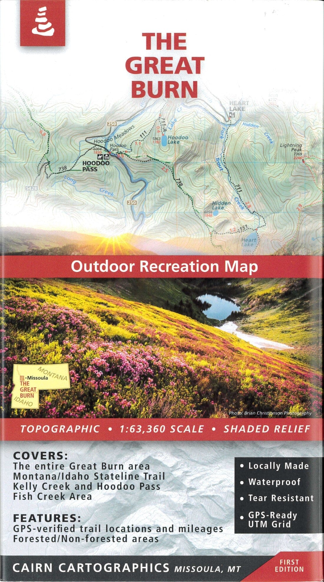 Carte des loisirs de plein air de Great Burn   Cairn Cartographics