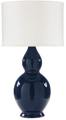 Brynn Double Gourd Lamp with Shade - White with Drum White Shade - Ballard Designs