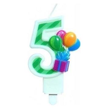 Mk Trade 5. Geburtstagskerze mit Luftballons (47593977)
