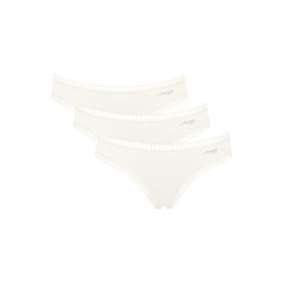 Slip SLOGGI "Slip GO Crush Mini C3P 3er Pack", Damen, Gr. L, weiß, Obermaterial: 95% Baumwolle CO. 5% Elasthan EL., Unterhosen Slip