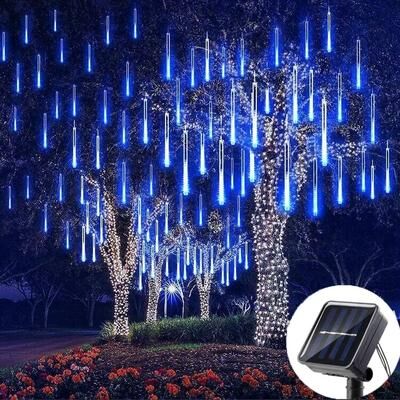 Modern Home Fixes Solar LED Meteor Shower Rain Lights Holiday String Lights Waterproof Garden Light 8 Tubes 144 Leds Solar LED Meteor Shower Rain Lights Holiday String Lights Waterproof Garden Light 8 Tubes 144 Leds