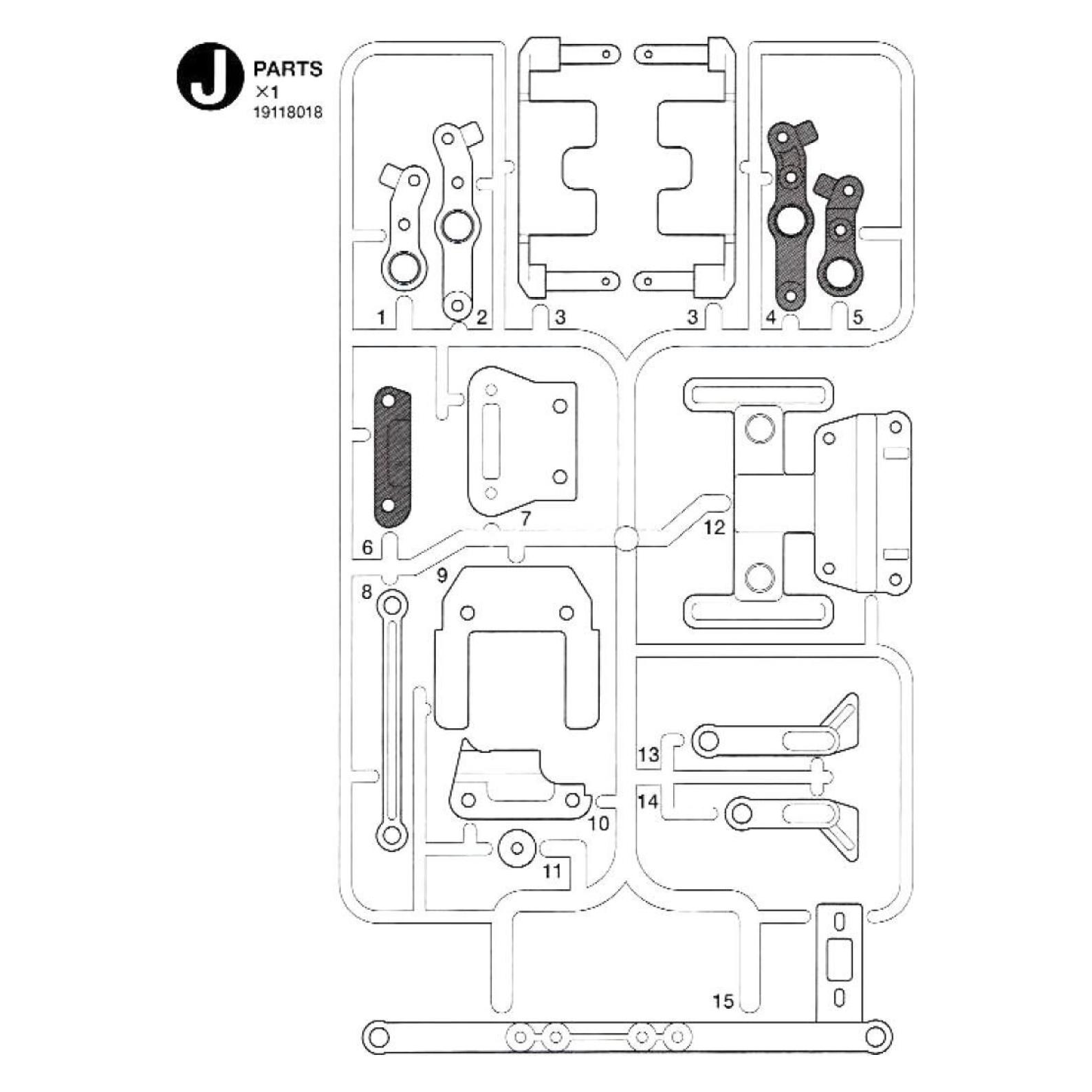 Tamiya TA-02 J-Teile Akkuhalter Doppeldeck (319118018)
