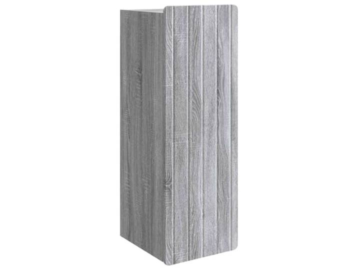 HKLGBVCR Wandschrank Sonoma, grau, 33 x 34,5 x 94 cm, Holz, Technik Vintage-Stil, 90° drehbare Türen, Regalbretter, Wandmontage, Wohnzimmer und Innenbereich